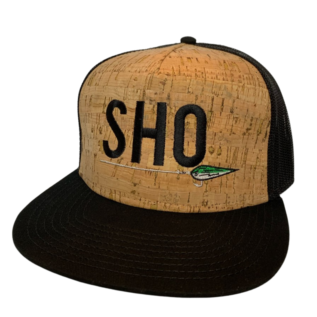 The "It's SHO Fly too" hat is a structured 5 panel trucker hat. Our initials and a greenback minnow fly are embroidered into the front to let the people know! Sometimes, you just gotta let em know! Stay fly y'all!
